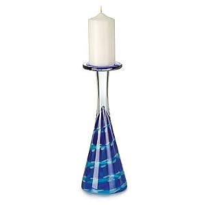 Waterford Crystal Evolution Cobalt Rush Pillar Candleholder 15 by Waterford