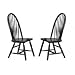 Kitchen & Housewares : Sollid Hardwood Windsor Dining Chairs - Set of 2 (black/cherry rubbed) (41"H x 20"W x 24"D)