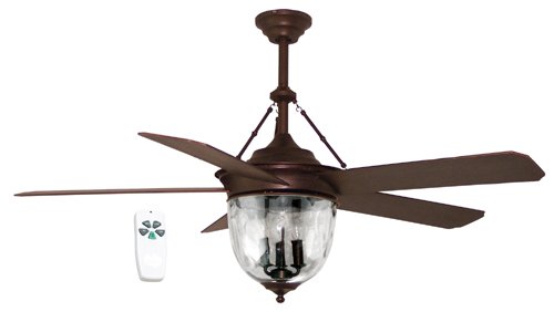 Litex E-KM52ABZ5CMR Knightsbridge Collection 52-Inch Ceiling Fan, Aged Bronze Finish with Special Aged Bronze ABS Blades image