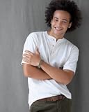 Anvil Mens Short Sleeve Button Down Henley T-Shirt. 1202