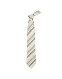 Kenzo Variegated Bands Ivory Woven Silk Tie Silver