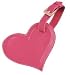 Pink Leather Love Heart Luggage Tag