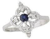 Sapphire and Diamond Flower Sparkle Ring
