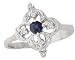 Jewelry : Sapphire and Diamond Flower Sparkle Ring