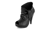 Peep-Toe Snap Tab Booties Womens Shoes