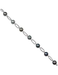 Tahitian Black Pearl Bracelet in 14K White Gold (9-10mm)