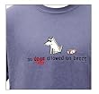 Designer Cotton T-Shirt - Garment Dyed "No Cats on the Beach" T-Shirt for Children - Blue Jean - Youth - Small