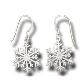 Lacy Snowflake Sterling Silver Earrings: Jewelry