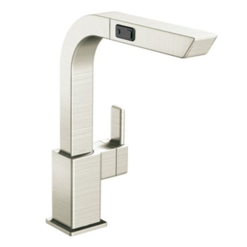 Moen 7597CSL 90 Degree One-Handle High Arc Pullout Kitchen Faucet, Classic Stainless Steel