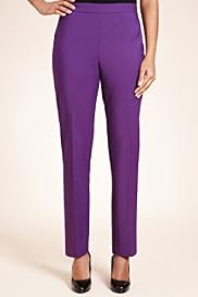 Flat Front Side Zip Slim Leg Trousers