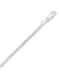 MMA Silver - 18 inch 2mm Diamond Cut Rope Chain Necklace