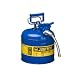 Justrite AccuFlow 7250320 Type II Galvanized Steel Safety Can with 5/8" Flexible Spout, 5 Gallon Capacity, Blue