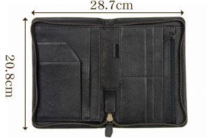 AIMPERIAL ﾄﾗﾍﾞﾙｳｫﾚｯﾄ (黒） イタリア高級皮革使用 【高品質 収納力 機能性抜群】