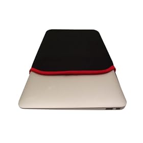 GAGS Macbook Air 11 inch Red & Black Reversible Sleeve Case Pouch....Water Resistant....Shock Protection