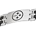Stainless Steel Pittsburgh Steelers Rubber Logo ID Bracelet