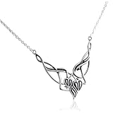 Druids Twisted Celtic Knot Vines and Leaves Leaf Drop Adjustable 17" Sterling Silver Necklace