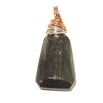 Seraphinite Pendant 02 Stone Trapezoid Green Silver Copper Crystal Healing 1.2