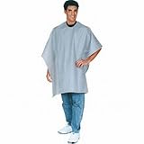 Scalpmaster Nylon Striped Barber Cloth 45" x 50" Snap Blue