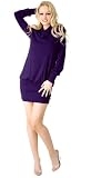 Sexy Designer Cowl Neck Sweater Dress with Fashionable Long Sleeve from Hot Fash Dresses - HAYDEN Purple
