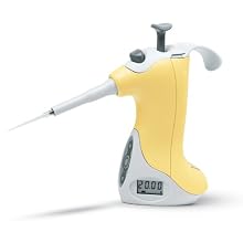 VistaLab 1057-0020 Ovation Adjustable Volume Pipette, 2-20 microliter Volume, 0.02 microliter Graduation Interval, +/-1% Accuracy, Yellow