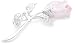 Rhodium Plated Swaroski Crystal Pink Rose Brooch