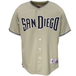 MLB Men's San Diego Padres 2010 RC Synthetic Replica Jersey, Road Khaki, L
