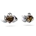 14K White Gold Heart Genuine Smoky Quartz Celtic title=