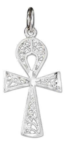 Sterling Silver Filigree Ankh Charm.