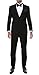 Ferrecci 2 Piece Suits for Men Slim Fit Solid Wedding Prom Tuxedo Suit with Two Buttons Notch Lapel Blazer and Pants Tuxedo Suits for Men Black
