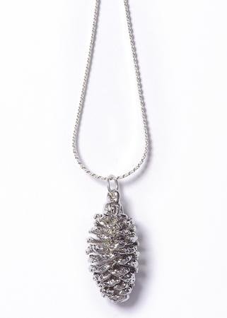 Real Pine Cone Necklace - Silver Image Real Pine Cone Necklace - Silver