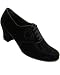 Aris Allen 1930s Womens Black Vintage Velvet Oxford Swing Dance Shoe with Suede Sole