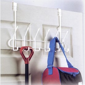 <b>Over the Door Multi-Hook Rack - White by Spectrum</b>