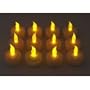 12 Battery Operated AMBER LED Tealight Candles Flameless Heatless No Heat Candle Flickering Wickless Led Long Lasing Life Faux Wedding Holiday Christmas Thanksgiving Party Light Dozen