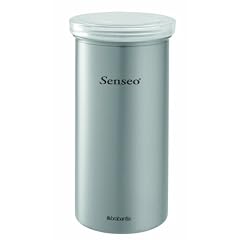 Brabantia 476242 Vorratsdose Kaffeepads Senseo mit Senseo-Aufdruck, matt steel mit Fingerprint Proof, transparenter Deckel