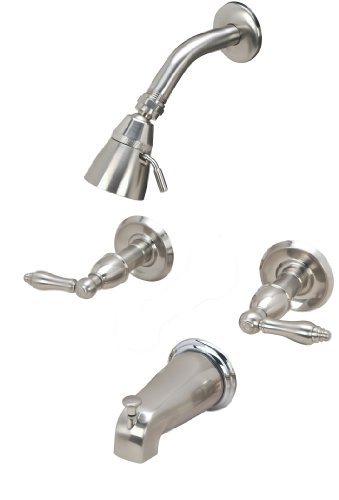 Hardware House 387449 Caspian Double Handle Tub/Shower Faucet Satin Nickel
