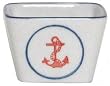 Porcelain Pottery Blue and White Nautical Anchor Nut Dish 3 1/4"Dx2 1/4"H Set of 6