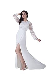 Lace Long Sleeves Chiffon/Satin Winter Wedding Dress 