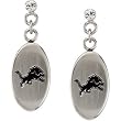 Stainless Steel Detroit Lions Logo Dangle Earrings