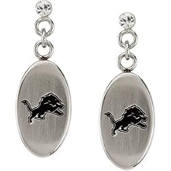 Stainless Steel Detroit Lions Logo Dangle Earrings