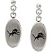 Stainless Steel Detroit Lions Logo Dangle Earrings