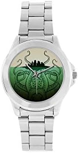 Special Design Scary Kraken Octopus Attacking Ship Custom Unisex Stainless Steel Watch, 100% Stainless Steel, Metal Silver