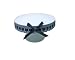 Gracie China 8-Inch Round Porcelain Skirted Cake Stand Round Pedestal White with Black and White Dots Ribbon