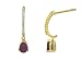 10k Yellow Gold Pear Shaped Lab-Created Ruby and Diamond J-Hoop Earrings