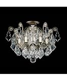 Schonbek 2784-51 Versailles 6 Light Semi Flush Mount in Black with Clear Handcut crystal