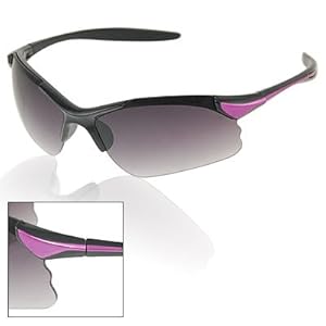 Allegra K Ladies Gradient Lens Black Plastic Half Frame Sunglasses