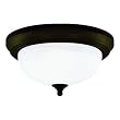 Westinghouse 64291 13-Inch Two-Light Flush Mount Fixture, Oil Rubbed Bronze with Frosted White Alabaster Globe