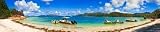 Panorama of Beach on Island Curieuse at Seychelles - 36