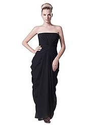 Strapless Pleated Chiffon Evening Dress/Prom Dress 