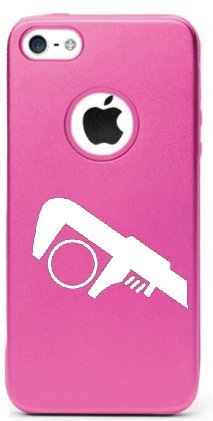 "iPHONE 5 5s" PLUMBER PLUMBING ALUMINUM AND SILICONE PROTECTIVE CASE (Pink)