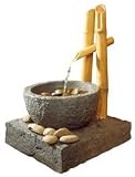 Bamboo and Stone Indoor Outdoor Table Top Fountain
